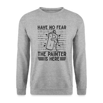 Artiste cool n’ayez pas peur Le peintre est là Motiv - Sweat-shirt Unisexe - gris chiné - Devant - Alina (178cm) & Michal (187cm)