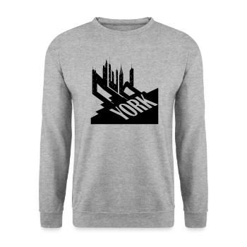New York City Typographic Design For Big Apple - Unisex Sweatshirt - salt & pepper - Front - Alina (178cm) & Michal (187cm)