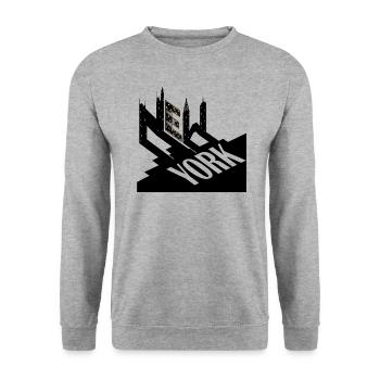 New York City Typographic Design For Big Apple - Unisex Sweatshirt - salt & pepper - Front - Alina (178cm) & Michal (187cm)
