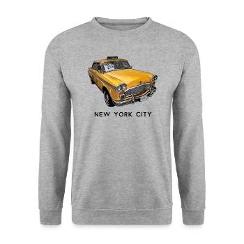 New York City Classic Yellow NYC Checker Taxi Cab - Unisex Sweatshirt - salt & pepper - Front - Alina (178cm) & Michal (187cm)