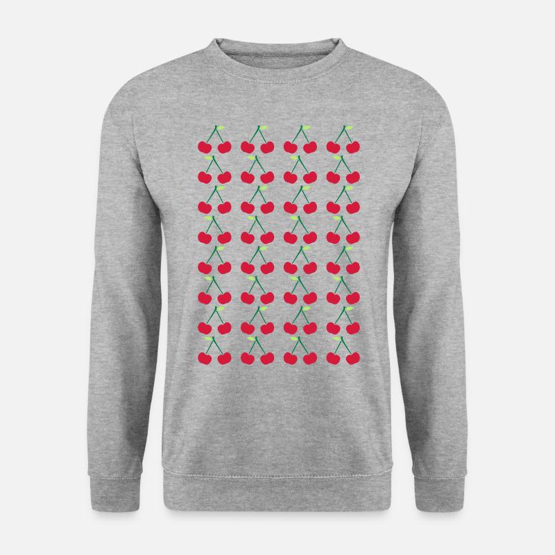 Little Cherries Stencil Pattern - Sweat-shirt Unisexe - gris chiné
