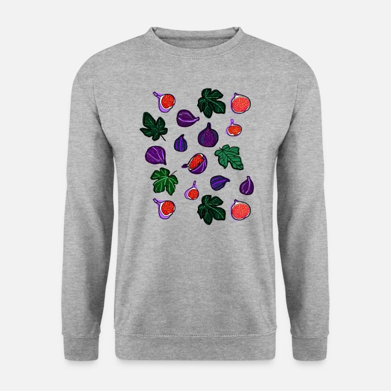 Feigen Früchte Muster1 - Unisex Pullover - Weißgrau meliert