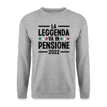 Die Legende geht in den Ruhestand 2022 Rentner - Unisex Pullover - Weißgrau meliert - Vorne - Alina (178cm) & Michal (187cm)