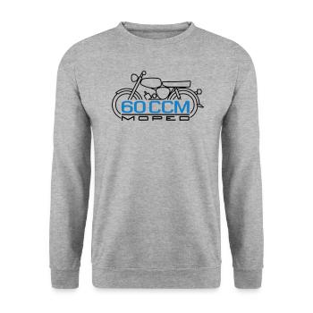 60ccm Moped S50 Emblem - Unisex Pullover - Weißgrau meliert - Vorne - Alina (178cm) & Michal (187cm)