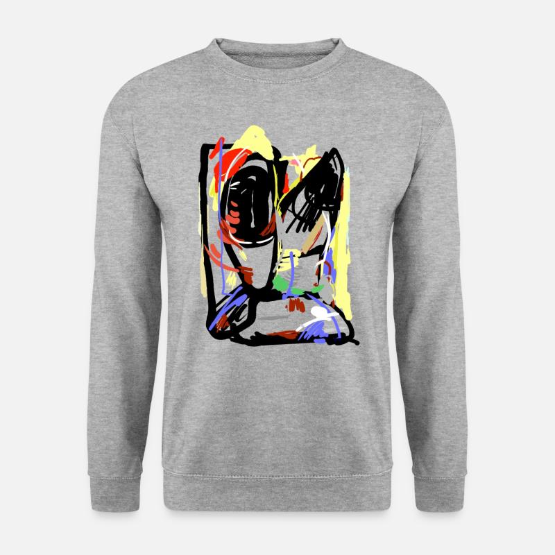 Kunst - Unisex Pullover - Weißgrau meliert
