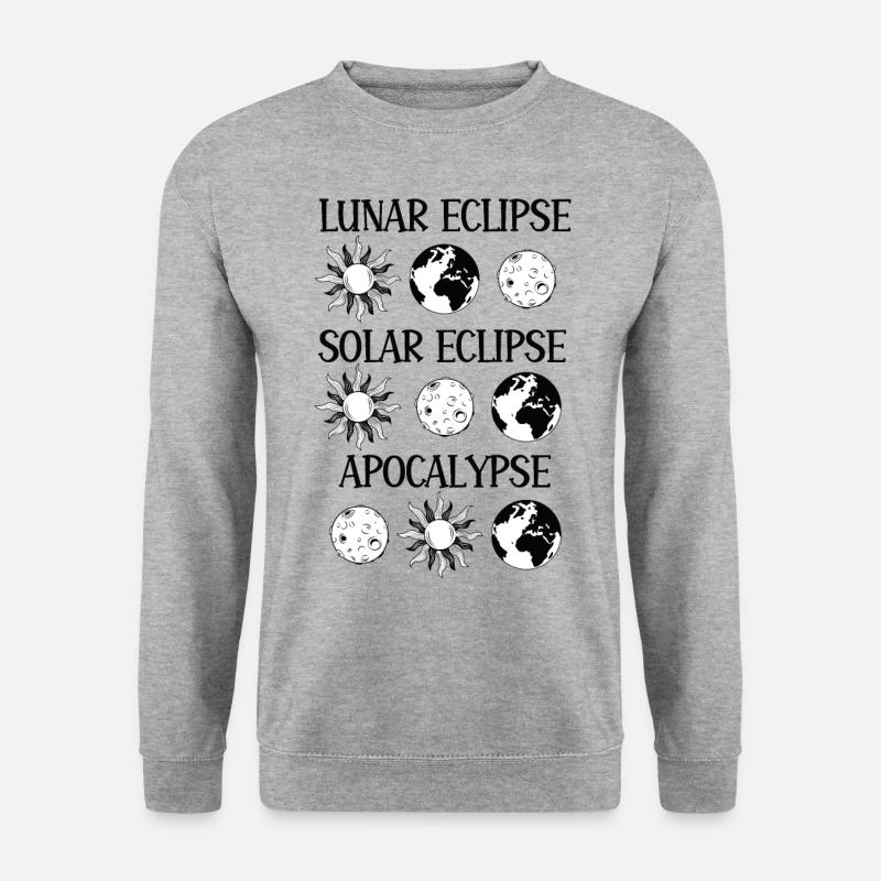 Mondfinsternis Sonnenfinsternis Apokalypse - Unisex Pullover - Weißgrau meliert