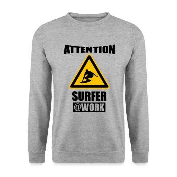 Surf surf planche de surf - Sweat-shirt Unisexe - gris chiné - Devant - Alina (178cm) & Michal (187cm)