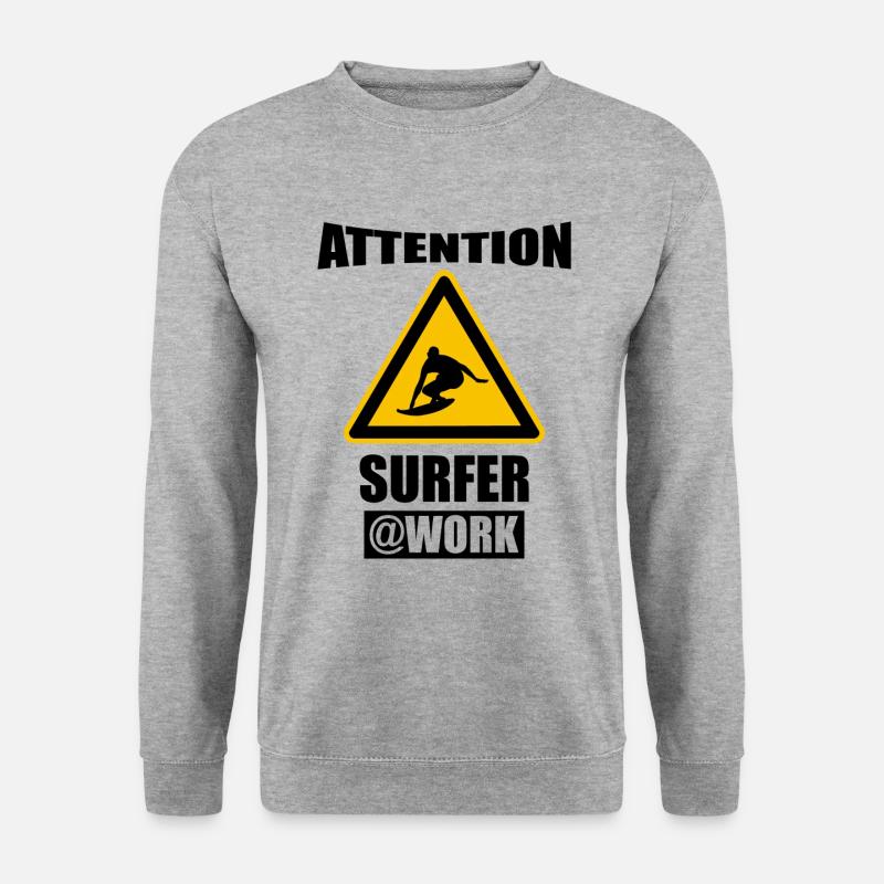 Surfer Surfen Surfbrett - Unisex Pullover - Weißgrau meliert