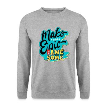 Journée épique. - Sweat-shirt Unisexe - gris chiné - Devant - Alina (178cm) & Michal (187cm)