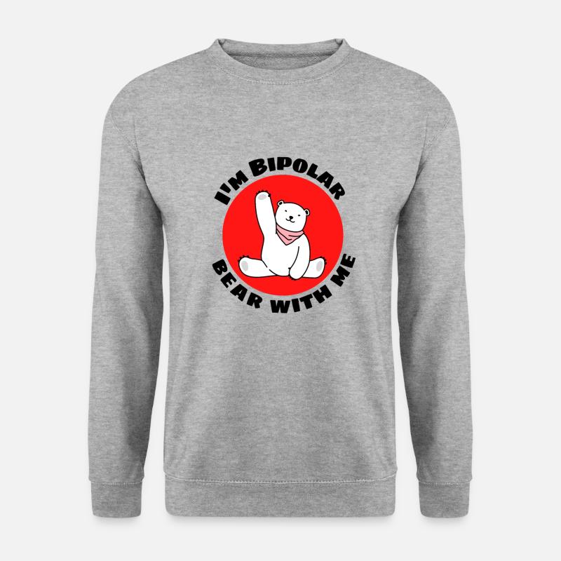 I'm Bipolar Bear With Me | Cute Polar Bear Pun - Unisex Sweatshirt - salt & pepper