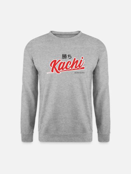 Kachi = Sieg im japanischen Judo - Unisex Pullover - Weißgrau meliert