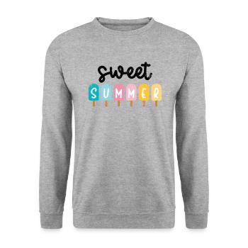ICE ÉTÉ DOUX VOYAGE VACANCES PLAGE PALM LAKE MOTIF - Sweat-shirt Unisexe - gris chiné - Devant - Alina (178cm) & Michal (187cm)