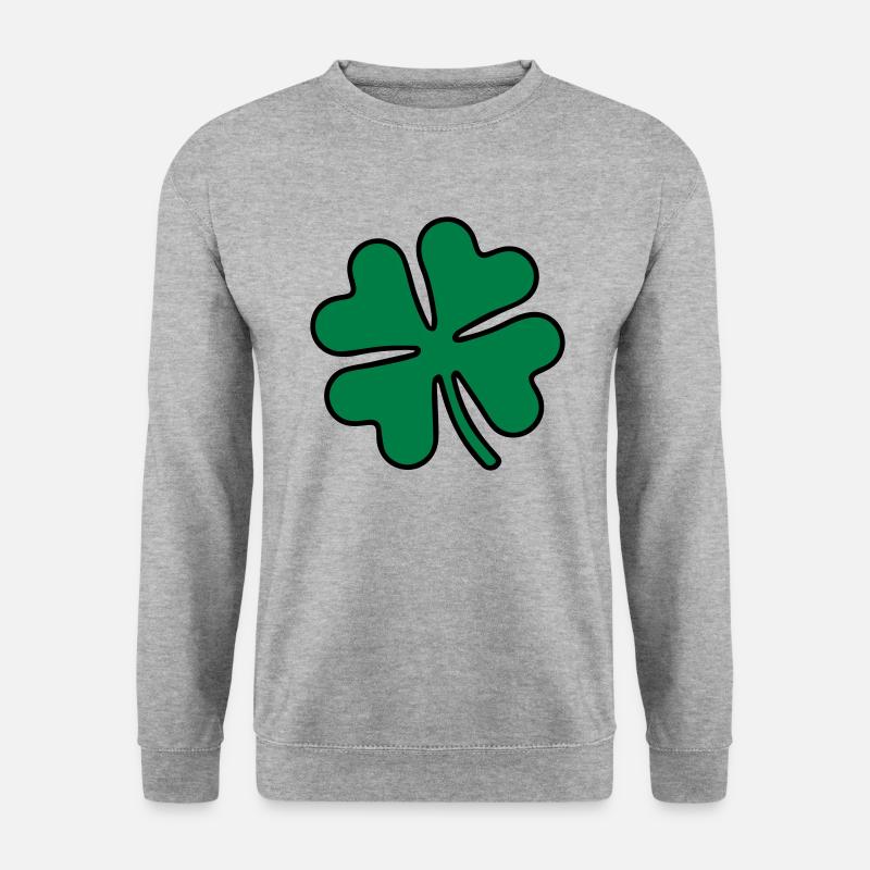 Kleeblatt - Unisex Pullover - Weißgrau meliert