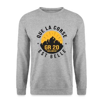 GR20 randonnée GR 20 gr 20 rando Corse - Sweat-shirt Unisexe - gris chiné - Devant - Alina (178cm) & Michal (187cm)