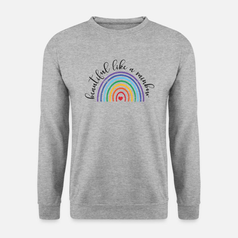 SCHÖN WIE REGENBOGEN LGBT PRIDE SPRUCH GESCHENK - Unisex Pullover - Weißgrau meliert
