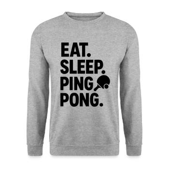 Tischtennis Ping Pong Ping-pong pingpong - Unisex Pullover - Weißgrau meliert - Vorne - Alina (178cm) & Michal (187cm)