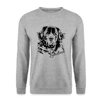 LANDSEER Portrait Chien Wilsigns Chiens - Sweat-shirt Unisexe - gris chiné - Devant - Alina (178cm) & Michal (187cm)