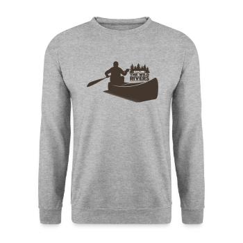 KAYAK PADDLE ROWING WATER CANOE RAFTING BOAT MOTIF - Unisex Sweatshirt - salt & pepper - Front - Alina (178cm) & Michal (187cm)