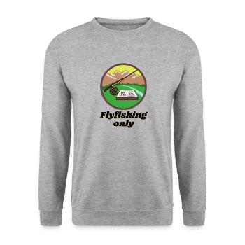 Fliegenfischen-Only - Unisex Pullover - Weißgrau meliert - Vorne - Alina (178cm) & Michal (187cm)