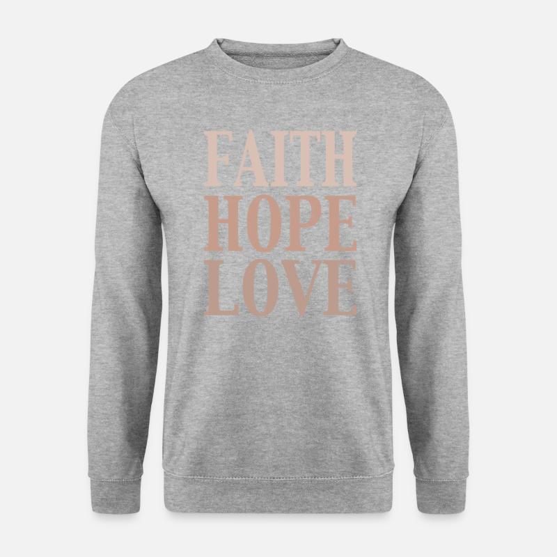 glaube liebe hoffnung - Unisex Pullover - Weißgrau meliert