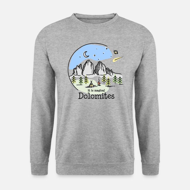 Dolomiten Tre Cime di Lavaredo Drei Zinnen Wandern - Unisex Pullover - Weißgrau meliert