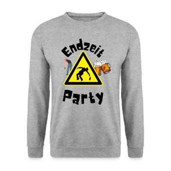 Party besoffen auf dem feste - Unisex Pullover - Weißgrau meliert - Vorne - Alina (178cm) & Michal (187cm)