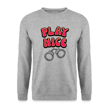 Play Nice - Unisex Sweatshirt - salt & pepper - Front - Alina (178cm) & Michal (187cm)