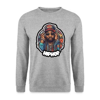 HIPHOP-DESIGN - Unisex Pullover - Weißgrau meliert - Vorne - Alina (178cm) & Michal (187cm)
