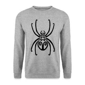 Araignée noire - Sweat-shirt Unisexe - gris chiné - Devant - Alina (178cm) & Michal (187cm)