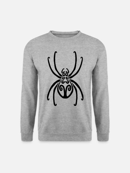 Schwarze Spinne - Unisex Pullover - Weißgrau meliert