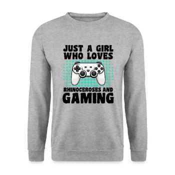 Gamer and Rhinoceros: Video Games and Power - Unisex Sweatshirt - salt & pepper - Front - Alina (178cm) & Michal (187cm)
