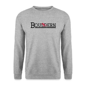 bouldern - Unisex Pullover - Weißgrau meliert - Vorne - Alina (178cm) & Michal (187cm)