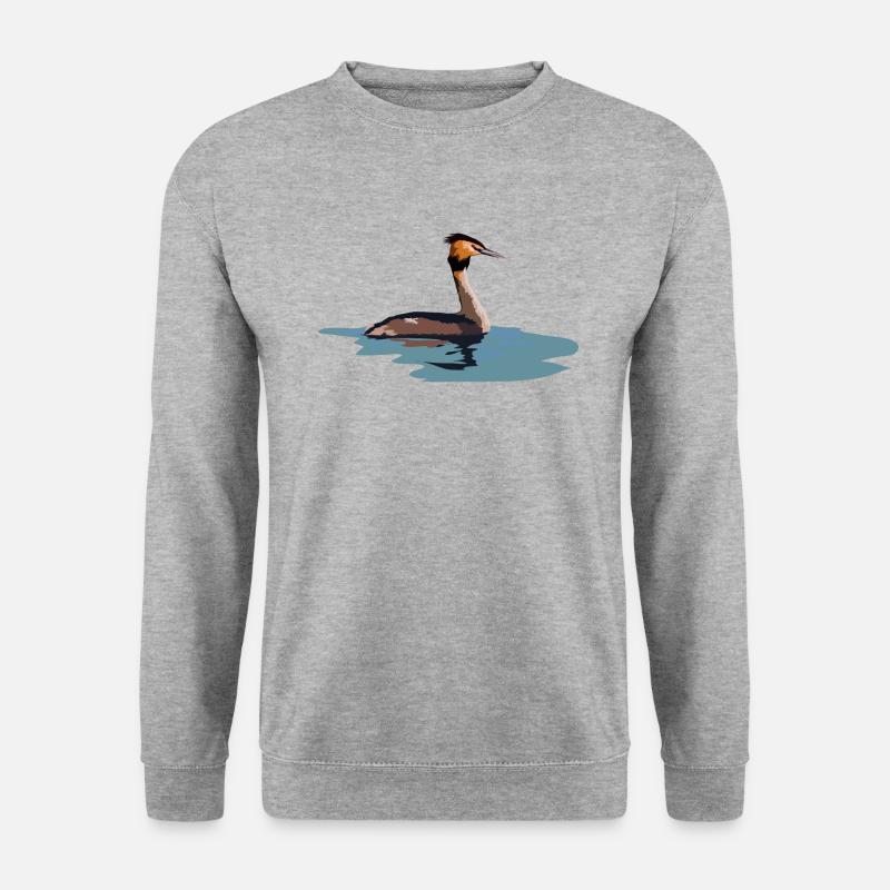 Haubentaucher - Unisex Pullover - Weißgrau meliert