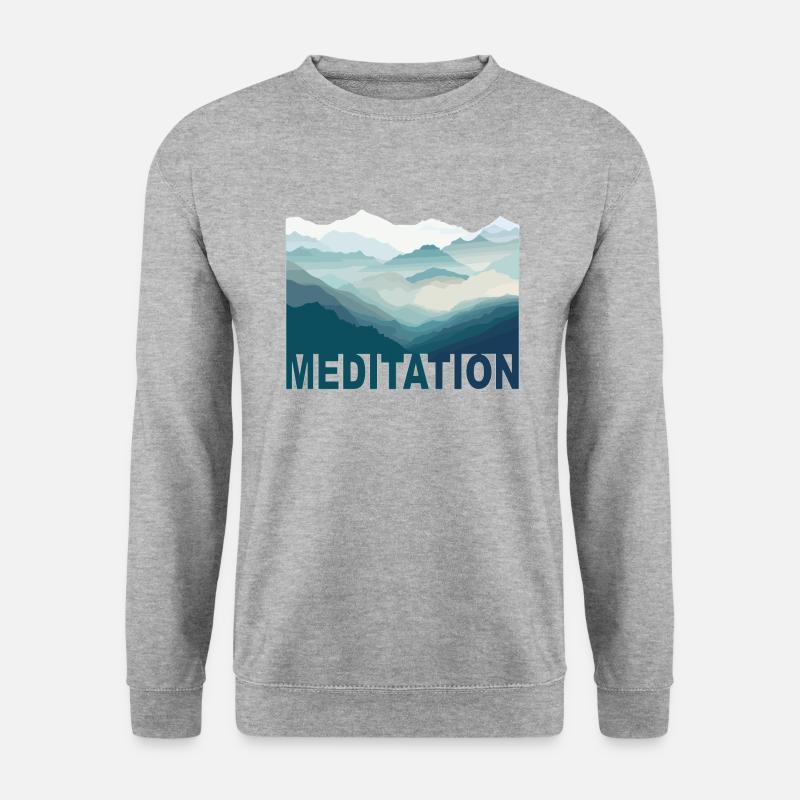 Mountain Meditation - Unisex Pullover - Weißgrau meliert