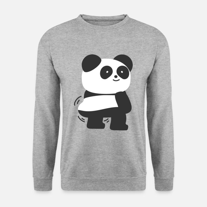 Panda Twerking Twerk - Unisex Pullover - Weißgrau meliert