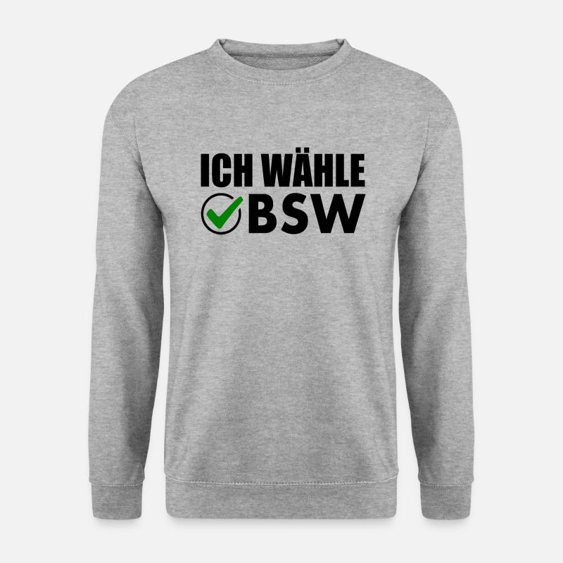 ich wähle bsw - Unisex Pullover - Weißgrau meliert