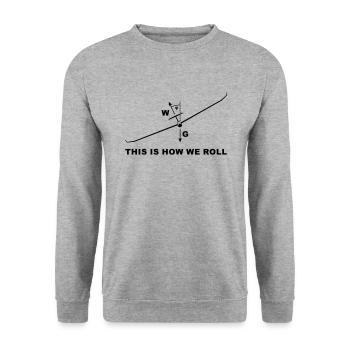 This is how sails fly - Unisex Sweatshirt - salt & pepper - Front - Alina (178cm) & Michal (187cm)