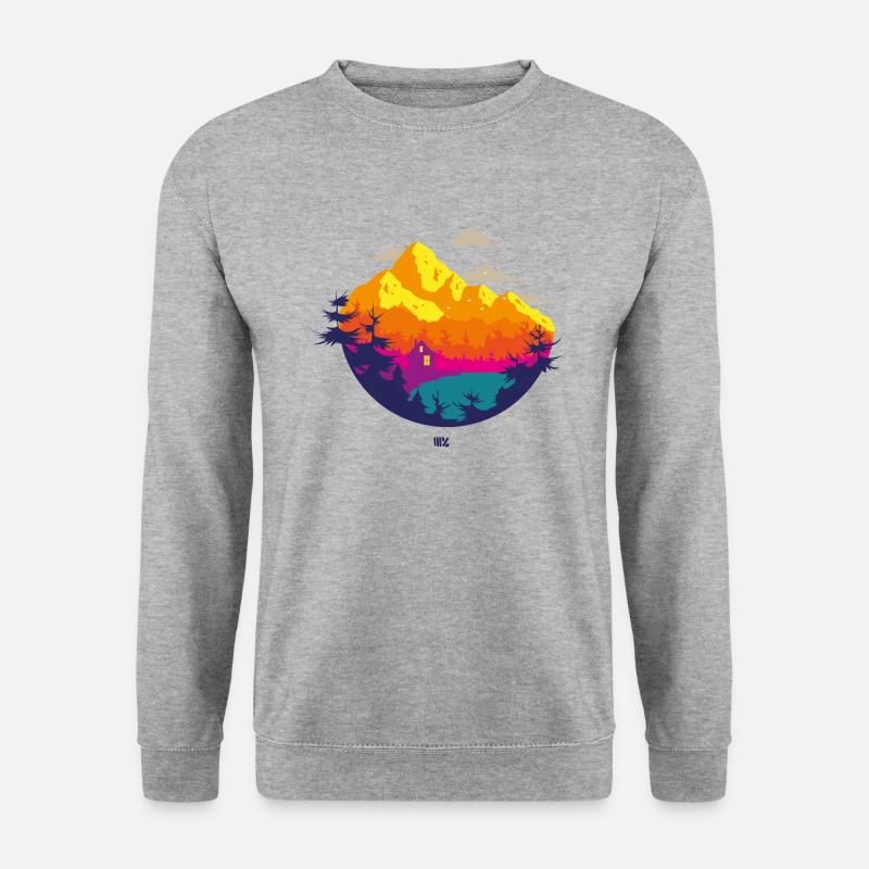 Rocky Mountains Kreis 2 - Unisex Pullover - Weißgrau meliert