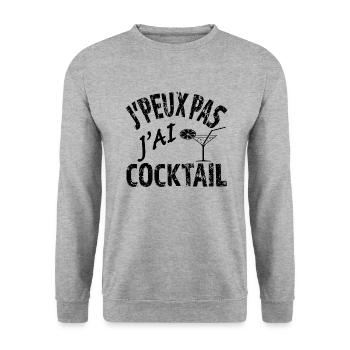 J Peux pas j ai Cocktail - Sweat-shirt Unisexe - gris chiné - Devant - Alina (178cm) & Michal (187cm)