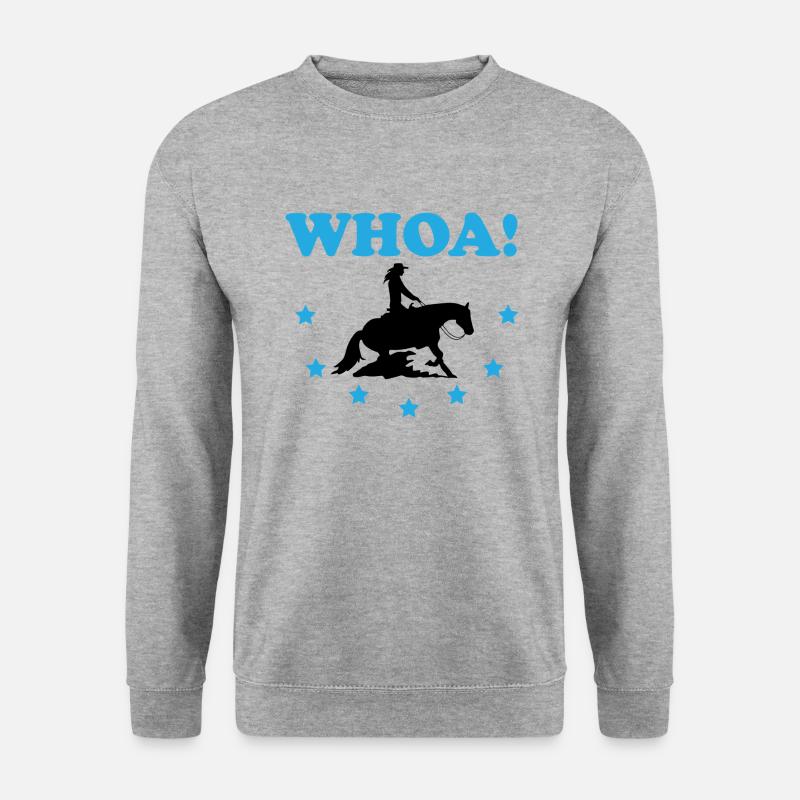 Westernreiten Reining Reiter Pferdeliebe Geschenk - Unisex Pullover - Weißgrau meliert