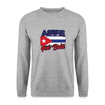 Asere qué Bolá – Cuban Pride & Humor - Unisex Sweatshirt - salt & pepper - Front - Alina (178cm) & Michal (187cm)