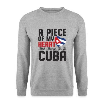A piece of my Heart will always be in Cuba – Cuban - Unisex Sweatshirt - salt & pepper - Front - Alina (178cm) & Michal (187cm)