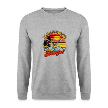 Paddle faster I hear banjos - River Camping - Unisex Sweatshirt - salt & pepper - Front - Alina (178cm) & Michal (187cm)