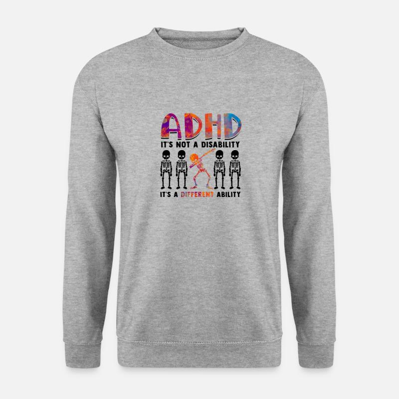 ADHS ist keine Behinderung, es ist anders - ADHS - Unisex Pullover - Weißgrau meliert