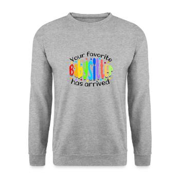 Your Favorite Babysitter Has Arrived - Childcare - Unisex Sweatshirt - salt & pepper - Front - Alina (178cm) & Michal (187cm)