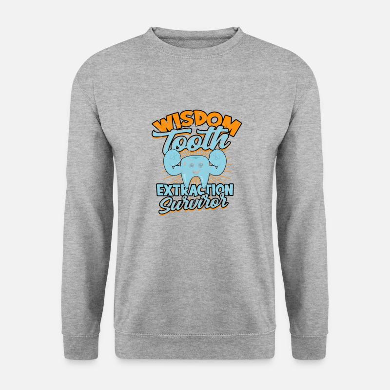 Weisheitszahnextraktion Überlebender - Zahnwurzel - Unisex Pullover - Weißgrau meliert