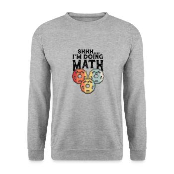 Shhh I'm Doing Math Funny Weight Lifting - - Unisex Sweatshirt - salt & pepper - Front - Alina (178cm) & Michal (187cm)