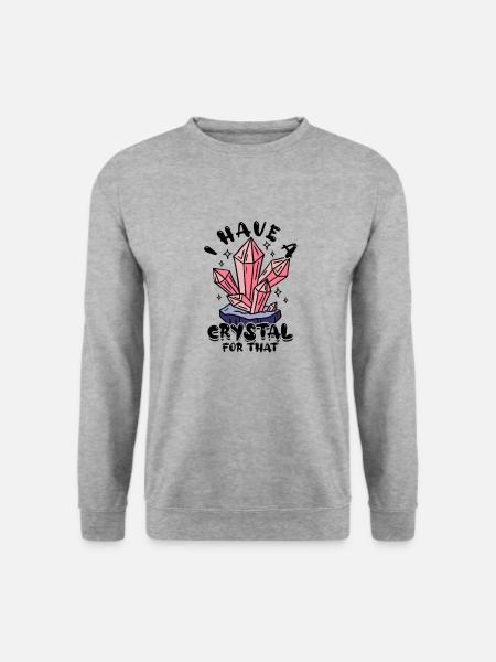 Ich habe einen Kristall dafür - Kristall - Unisex Pullover - Weißgrau meliert