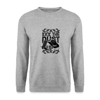 Kick the dust up - Musik - Unisex Pullover - Weißgrau meliert - Vorne - Alina (178cm) & Michal (187cm)