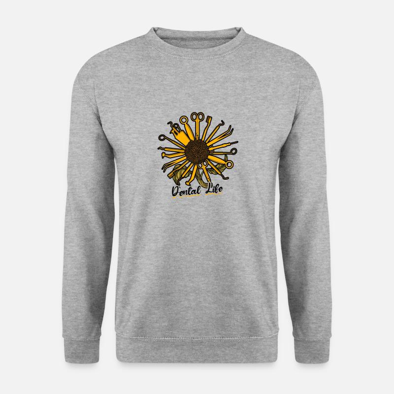 Zahnleben - Zähne - Unisex Pullover - Weißgrau meliert